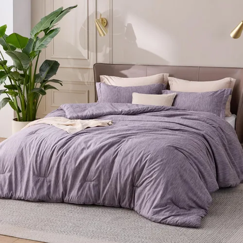 Miniatura 152 de Bedsure Juego de edredón Twin/Twin XL, ropa de cama suave beige para todas las estaciones, juego de cama teñido catiónico, 2 piezas, 1 edredón