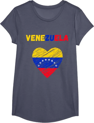 Miniatura 21 de Camiseta con la bandera venezolana con corazón de Venezuela, Negro