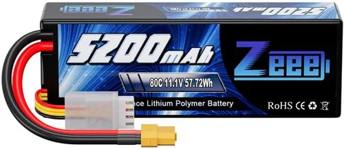 Zeee 3S 5200mAh Lipo Battery 11.1V 80C Estuche rígido con conector XT60 para RC coche, camión, barco, avión, cuadricóptero, helicóptero, carreras,