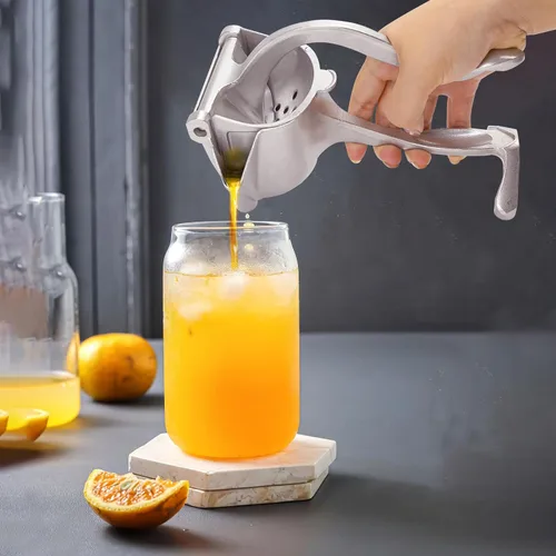 Miniatura 4 de Exprimidor de jugo manual, exprimidor de frutas manual con filtro de semillas, extractor manual de mano de aleación de aluminio resistente