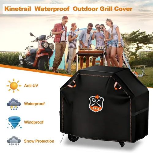 Miniatura 8 de Funda universal para parrilla de 48 pulgadas para parrilla al aire libre, impermeable, resistente a la intemperie, resistente a la decoloración