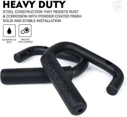 Miniatura 4 de Xprite Kit de 4 piezas de asas de agarre de aluminio delanteras y traseras, asas de barra de protección resistentes compatibles con 2007-2018 Jeep