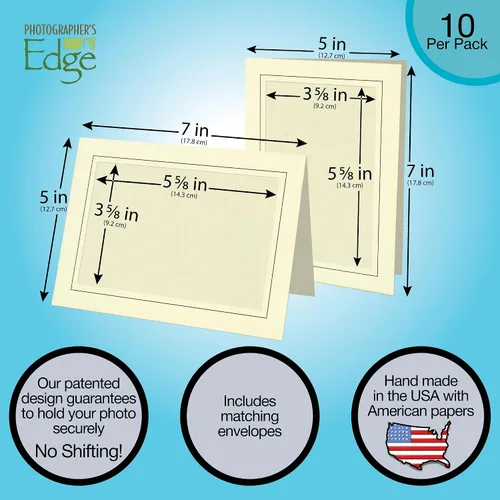 Miniatura 3 de Photographer's Edge, Tarjetas de inserción de fotos, 10 tarjetas en blanco y sobres, tarjetas para todas las ocasiones, para fotos de 4 x 6