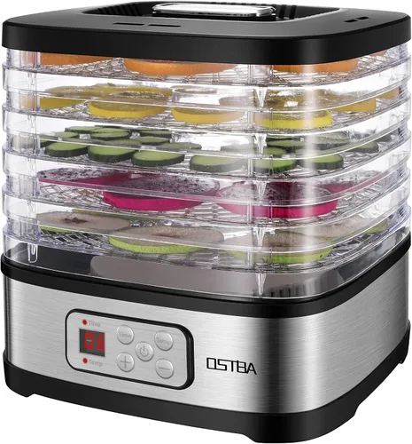 Miniatura 10 de OSTBA Deshidratador de alimentos, deshidratador para alimentos y cecina, frutas, hierbas, verduras, control de temperatura, máquina eléctrica