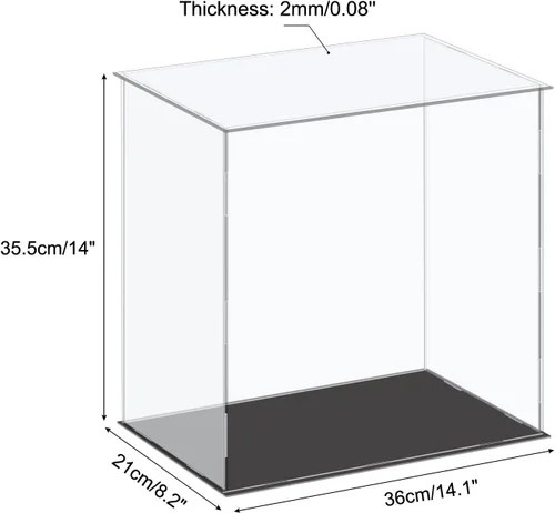 Miniatura 2 de MECCANIXITY Caja de Exhibición de Acrílico Caja de Plástico Cúbica Caja de Almacenamiento Transparenta Pequeña Montaje a Prueba de Polvo Vitrina