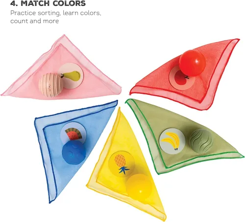 Miniatura 7 de Taf Toys Caja de Pañuelos Sensoriales para Bebés, Caja de Permanencia de Objetos, Juego Imaginativo para Bebés y Niños Pequeños, Juguetes