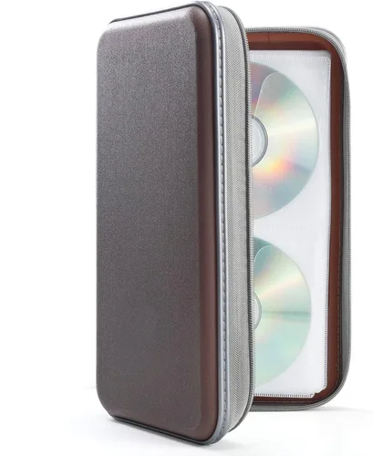 Miniatura 12 de UENTIP Funda para CD, capacidad para 96 CD, de plástico duro, cartera protectora para CD/DVD, para coche, hogar, viajes (96, negro) CD DVD
