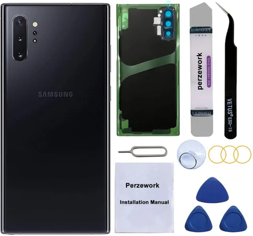 Reemplazo de cristal trasero trasero para Samsung Galaxy Note 10+ Plus 6.8 pulgadas 5G con kit de herramientas de reparación y adhesivo preinstalado