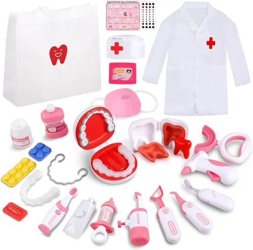 Miniatura 8 de Kit de médico para niños pequeños de 3 a 5 años, juego de doctor con herramientas médicas, máquina de rayos X y estetoscopio de juguete, juego