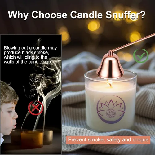 Miniatura 4 de Extintor de velas con mango largo, accesorio para apagador de velas con mecha de metal con mango largo para velas perfumadas, velas de aromaterapia