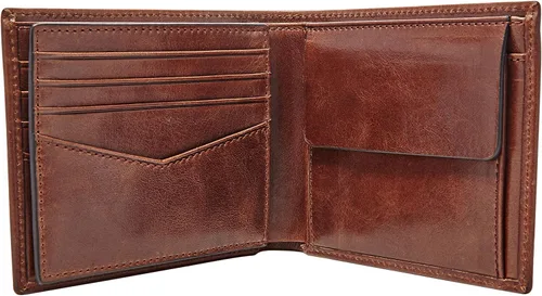 Miniatura 3 de Fossil Mens Ryan Leather RFID-Blocking Bifold Wallet with Coin Pocket