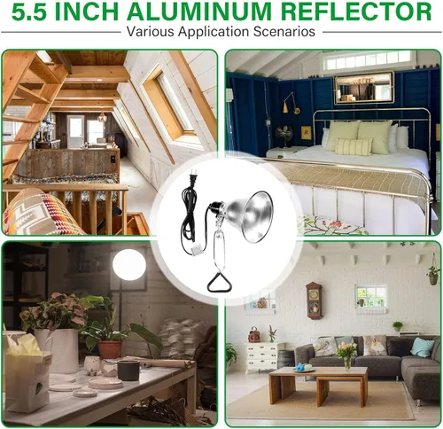 Miniatura 6 de Simple Deluxe Lámpara de Abrazadera de Luz de 60 Vatios con Reflector de Aluminio de 5.5 Pulgadas (no incluye bombilla), Cable de 6 Pies, 1 Paquete