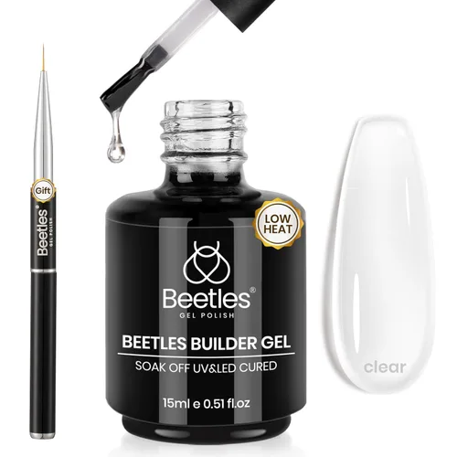Miniatura 9 de Beetles Gel de uñas en gel de construcción 15ML, Gel fortalecedor de construcción 7 en 1, gel de uñas de extensión de uñas rosa nude translúcido