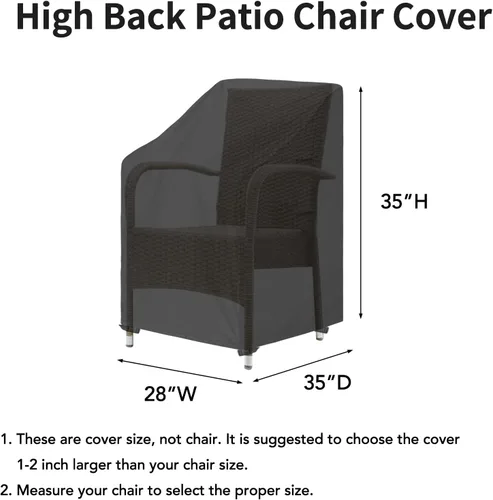 Miniatura 3 de Easy-Going Funda para Silla de Respaldo Alto para Exteriores Resistente a Rayos UV Funda para Silla de Patio Impermeable Funda para Muebles