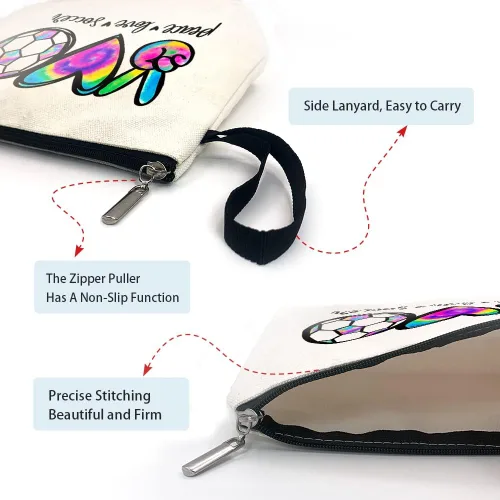 Miniatura 5 de ZHANTUONE La bolsa de cosméticos Peace Love Yundong no solo es novedosa y única en diseño, sino que también es segura y práctica con una cremallera
