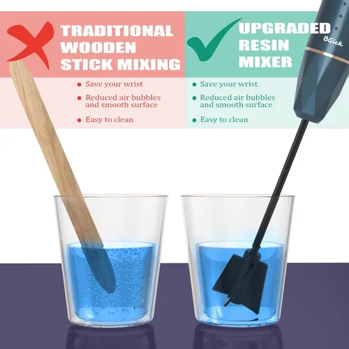 Miniatura 4 de Mezclador de resina mejorado, mezclador recargable de mano con reducción de burbujas, mezclador de resina epoxi para resina, mezcla de silicona, Azul
