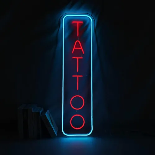 Miniatura 2 de El tatuaje llevó la muestra de neón de la tienda, muestra del estudio del tatuaje, signo del salón de belleza, muestra de neón del logotipo