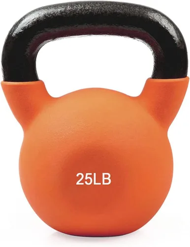 Miniatura 11 de RitFit Pesa rusa de hierro fundido sólido con revestimiento de neopreno, 5, 10, 15, 20, 25, 30, 35, 40, 45, 50 libras, ideal para entrenamiento