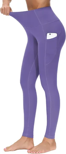 Miniatura 6 de The Gym People - Pantalones deportivos gruesos de tiro alto, con bolsillos y control de abdomen, leggings para entrenar, correr, hacer yoga
