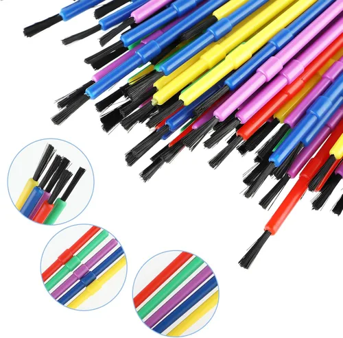 Miniatura 6 de Prasacco Juego de 100 pinceles de pintura, pinceles de plástico para niños para óleo y acuarela, kit de pintura de detalles coloridos