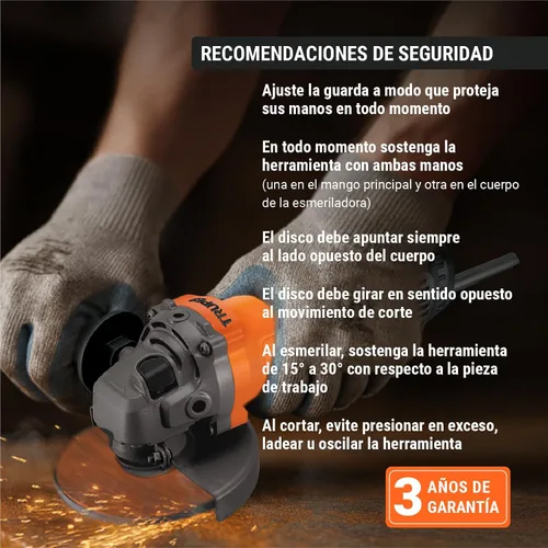 Miniatura 6 de Amoladora angular 4-1/2 ', profesional, 700 W
