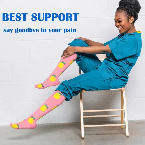Miniatura 4 de Aoliks - Calcetines de compresión médica para mujer y hombre, calcetines de apoyo hasta la rodilla para correr, enfermeras, viajes