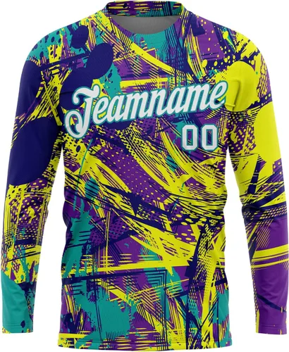 Miniatura 55 de Camisetas de manga larga para hombre, diseño de hip hop, estampado gráfico, informal, manga larga, graffiti, teñido anudado, camiseta