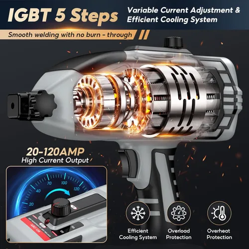 Miniatura 4 de Máquina de soldadura portátil de mano – Soldador de mano inversor IGBT de 110 V, corriente ajustable de arco de 20-120 A, arranque en caliente