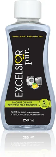 Excelsior Pür System - Líquido limpiador para lavadora con enzimas, 8.5 fl oz (5 usos), HE y estándar, limpieza profunda de tambor y sellado,