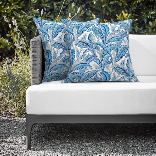 Miniatura 391 de Juego de 2 almohadas para exteriores de 16 x 16 pulgadas, repelentes al agua con interiores, para muebles de patio, hogar, jardín, geometría bohemia