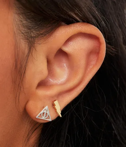 Miniatura 2 de Harry Potter Earring Sets, 2 Pair Gold Plated, Silver Plated Studs - Deathly Hallows and Lighting Scar, HP and Golden Snitch, Deathly Hallows and