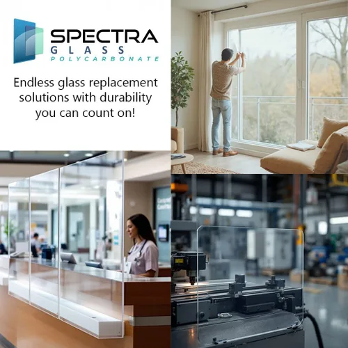 Miniatura 4 de Hoja de plástico de policarbonato transparente Spectra Glass de 24 x 48 pulgadas (1/16 pulgadas de grosor). Más fuerte que las láminas de plexiglás.