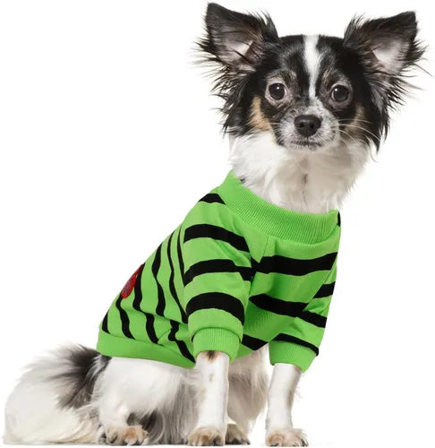 Miniatura 29 de Camiseta a rayas para perros y gatos, chaleco de algodón para primavera, verano, para mascotas, adecuada para mascotas pequeñas y medianas y Amarillo