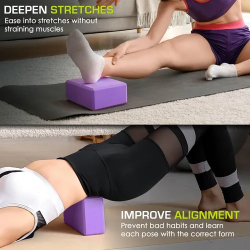 Miniatura 4 de ProsourceFit Foam Yoga Blocks, High Density EVA Yoga Bricks 4”x 6” x 9” (Set of 2)