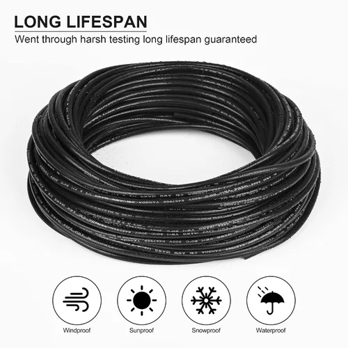 Miniatura 5 de Cable eléctrico calibre 10 con 2 conductores de cobre puro, libres de oxígeno, trenzados, de cloruro de polivinilo, flexible, para tiras