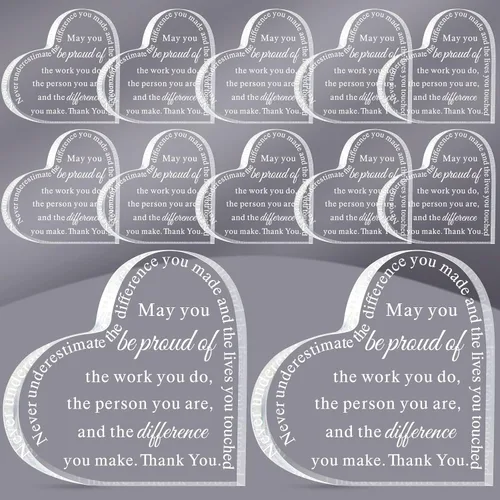 Geelin 12 piezas de regalo de agradecimiento para profesores, agradecimiento por el texto en inglés "Thank You May You Be Proud Coworker Employeee",