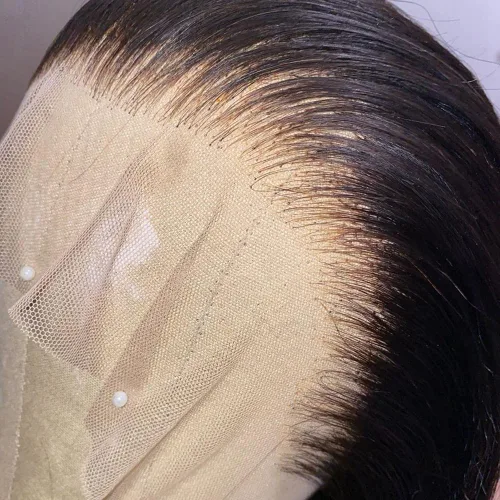 Miniatura 7 de Cierre frontal de encaje HD 13x4 de oreja a oreja recto transparente encaje frontal cierre de cabello humano pre arrancado con pelo de bebé 100% sin