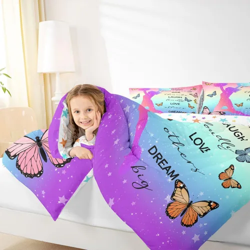 Miniatura 41 de Erosebridal Juego de ropa de cama de princesa de ballet, tamaño Queen, juego de edredón de 3 piezas para niñas bailarinas de ballet, lindo juego