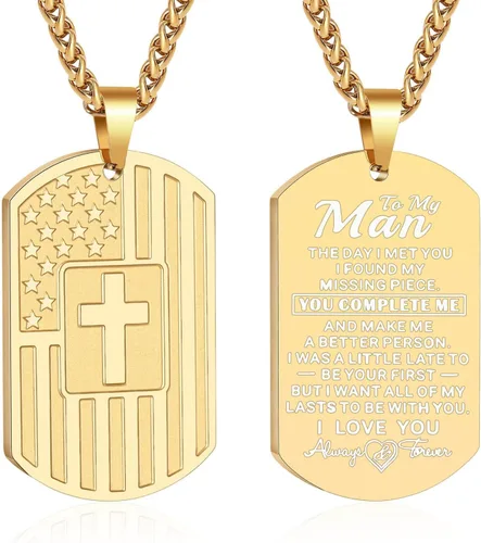Miniatura 35 de Zocomi Rellenos de Media Navideña Regalo de Navidad - Para Mi Hijo Papá Hermano Marido Nieto Abuelo Novio Hombre Etiqueta de Perro Cruz Collar