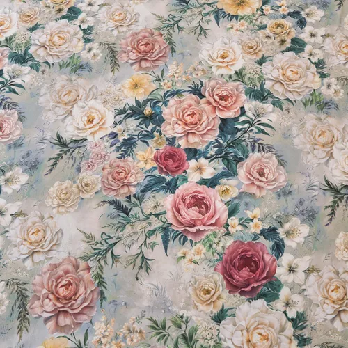 Miniatura 9 de Juego de sábanas de cama floral azul 100% algodón percal tamaño King, diseño vintage chic shabby, con patrón de peonía, ropa de cama suave y Monet