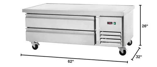 Miniatura 5 de Arctic Air ARCB60 - Base de chef refrigerada con dos cajones de 62 pulgadas, 115 V, acero inoxidable