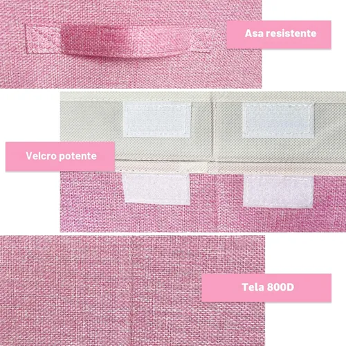 Miniatura 7 de Caja grande plegable de almacenamiento para juguetes con tapa y asas - Baúl organizador para niños para juguetes, ropa, mantas