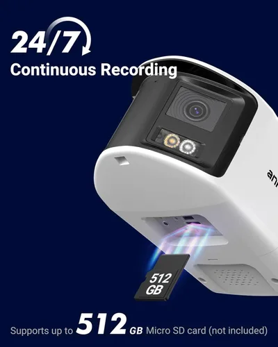 Miniatura 7 de Cámara de seguridad exterior de doble lente ANNKE FCD600 con FoV de 180°, cámara IP PoE panorámica de 6MP, detección inteligente