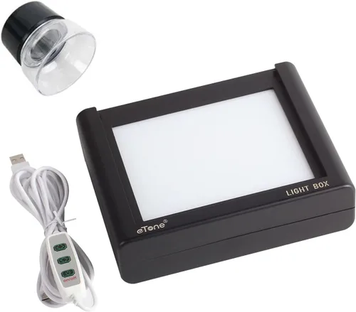 eTone Visor de diapositivas y películas, digitalización/escaneo/copia. Escáner de caja de luz con interfaz USB de brillo ajustable 10. Viene con