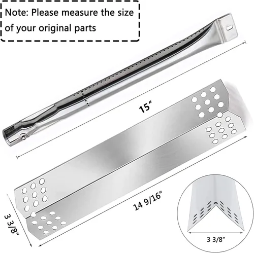 Miniatura 2 de bbq factory® Repuesto para Sunbeam Nexgrill Grill Master 720 – 0697 - Quemadores de acero inoxidable, placas térmicas.
