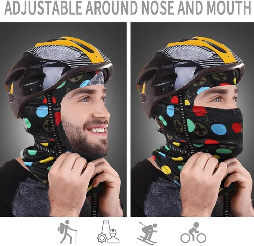 Miniatura 3 de Achiou - Pasamontañas, máscara facial, para hombres o mujeres, máscara de cara completa con capucha, para nieve, motocicleta, correr, clima frío