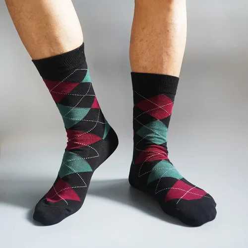 Miniatura 27 de TOEJYJ Calcetines de vestir divertidos para hombre, paquete de calcetines casuales divertidos, coloridos calcetines de algodón a rayas, talla 10-13