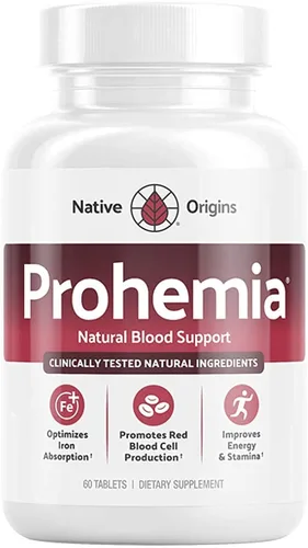 Suplemento natural de hierro constructor de sangre y apoyo para niveles saludables de glóbulos rojos y oxígeno y producción de glóbulos rojos para