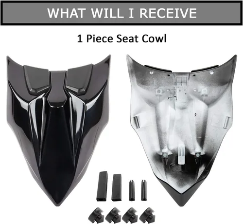 Miniatura 6 de Cubierta de capó para asiento de pasajero trasero para Ninja 650 Z650 2017 2018 2019 2020 2021 2022 2023 2024 (pintura de fibra de carbono)