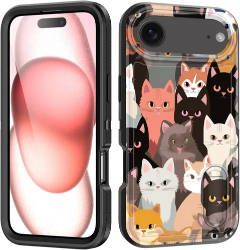 Miniatura 90 de Funda para iPhone Air con soporte integrado, a prueba de golpes, polvo y caídas, 3 capas, grado militar, funda protectora para iPhone Air de 6.5